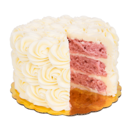 Raspberry Champagne Layered Cake with Rosette frosting 