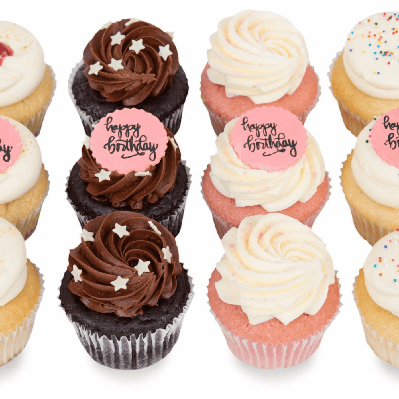Happy Birthday Dozen Cupcakes - Sift Dessert Bar