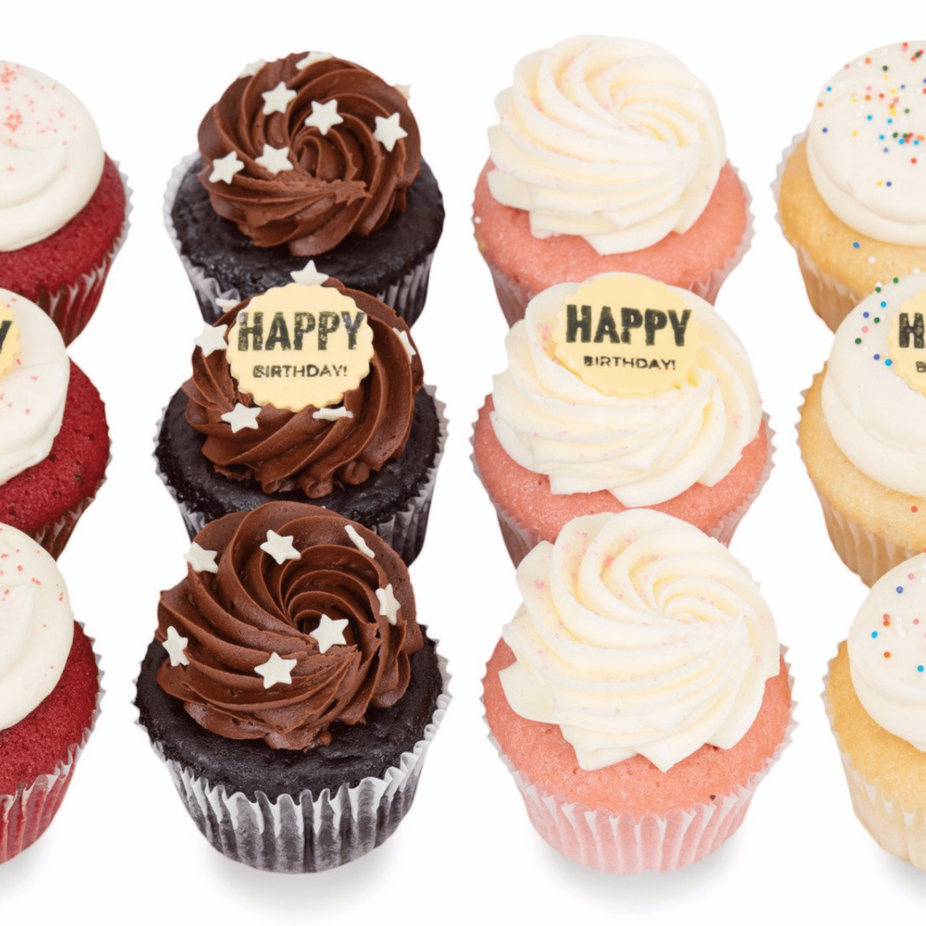 Happy Birthday Dozen Cupcakes - Sift Dessert Bar
